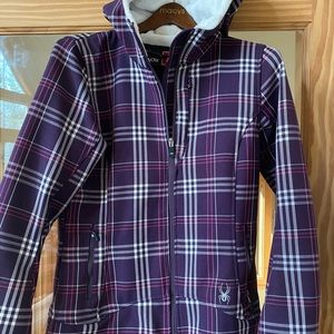 Spyder, jacket size medium, purple plaid